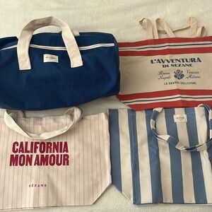 Brand new Sézane totes and Octobre duffle bag